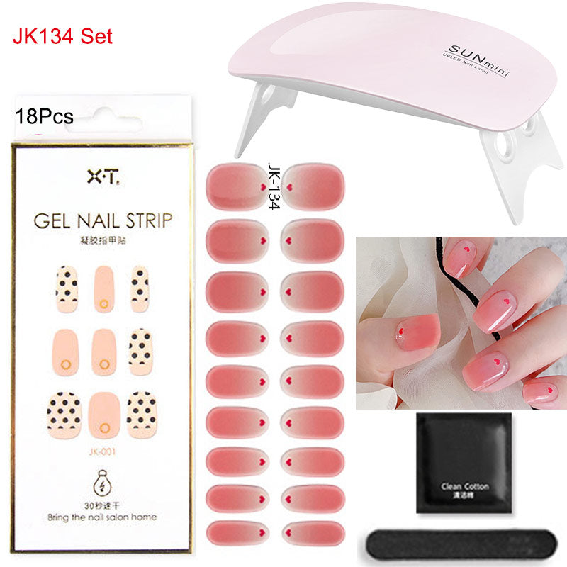 Gel Nail Wraps with UV Lamp Set