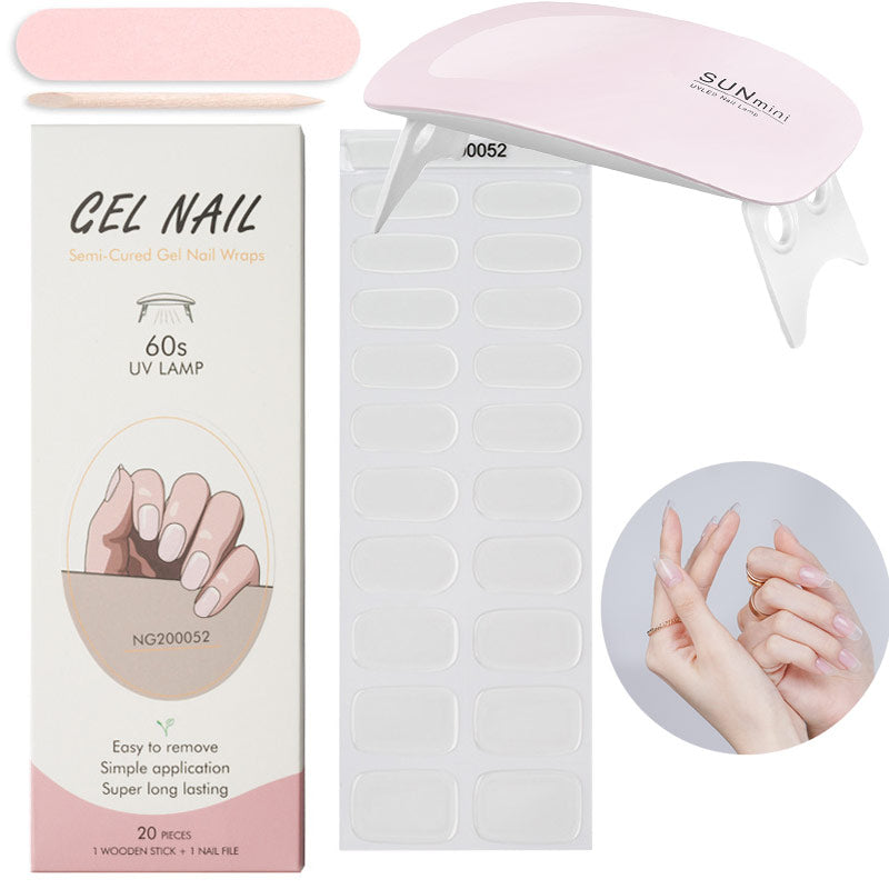 Gel Nail Wraps with UV Lamp Set