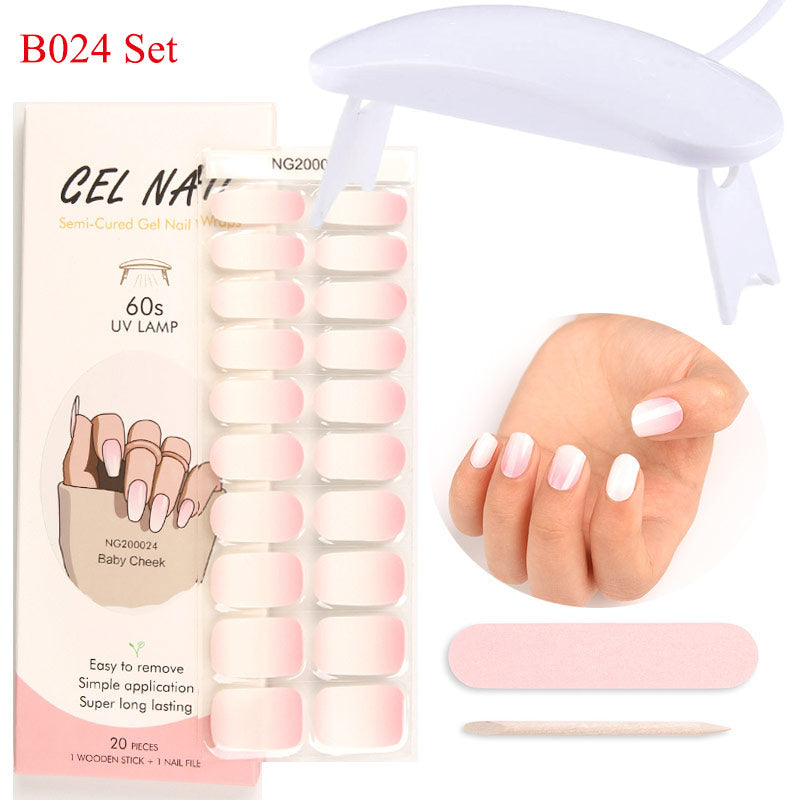 Gel Nail Wraps with UV Lamp Set