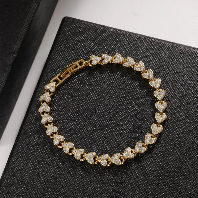 Luxury Roman Crystal Geometric Chain Bracelet