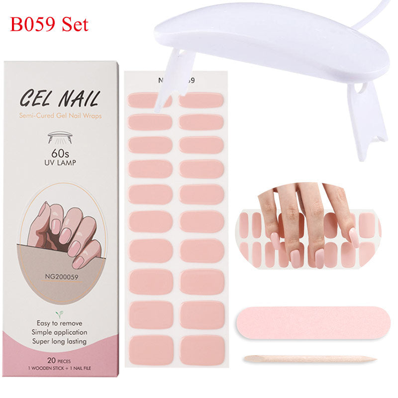 Gel Nail Wraps with UV Lamp Set