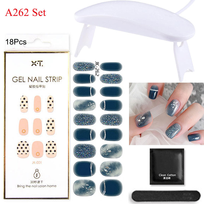 Gel Nail Wraps with UV Lamp Set