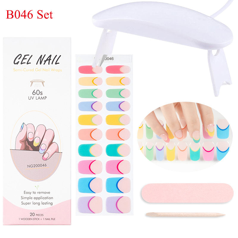 Gel Nail Wraps with UV Lamp Set