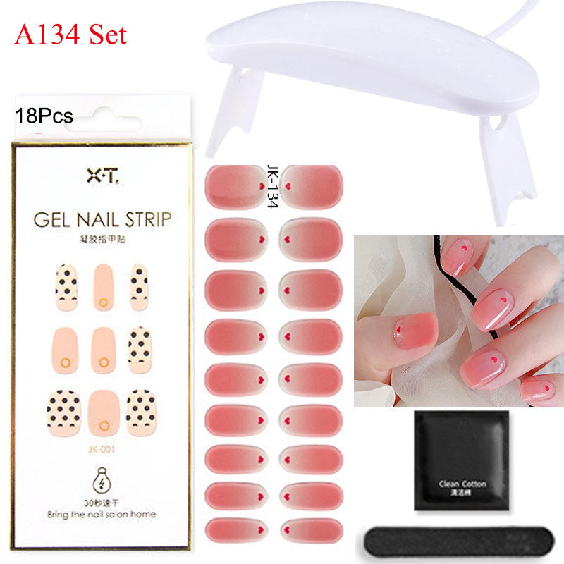 Gel Nail Wraps with UV Lamp Set