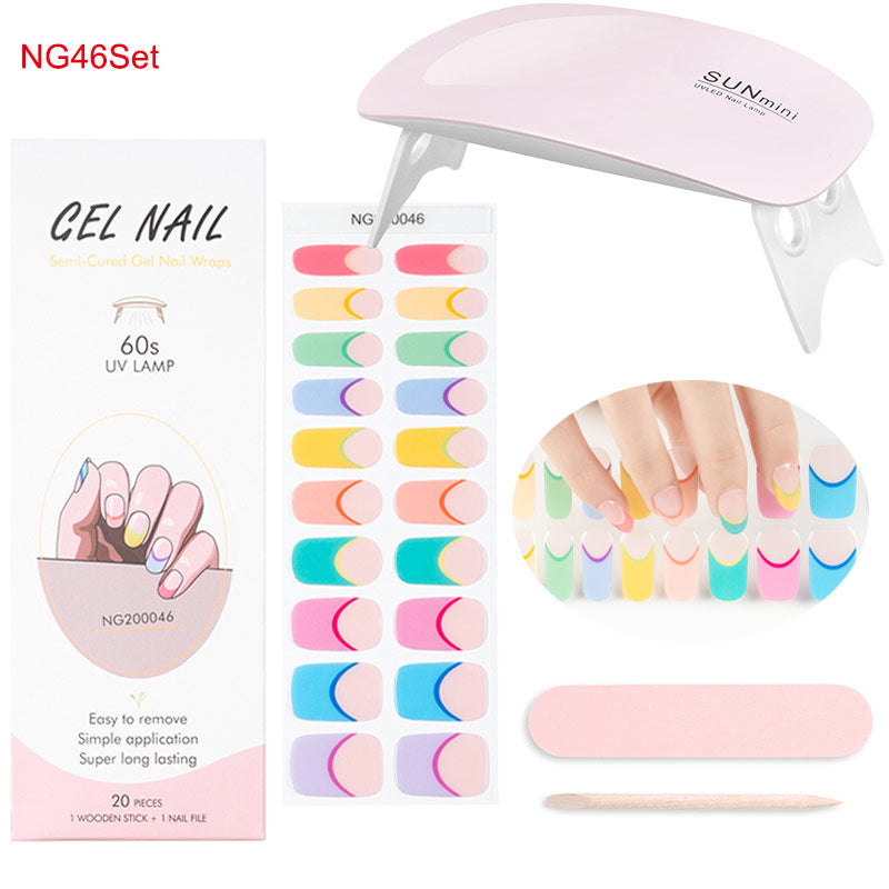 Gel Nail Wraps with UV Lamp Set